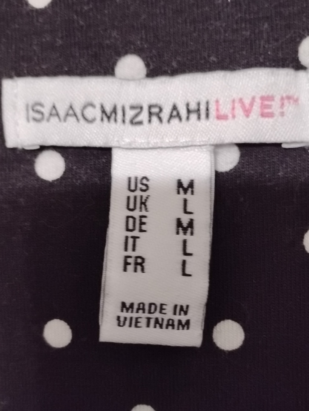 Isaac Mizrahi Black & White Polka Dot Drop Peplum Top Medium - Picture 2 of 9